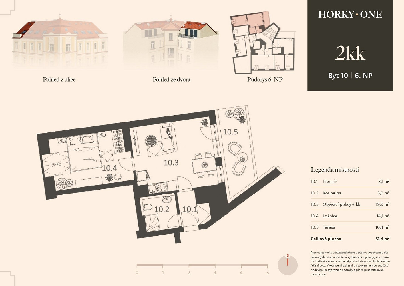 Byt 2+kk – Praha, Nusle – pohled 3