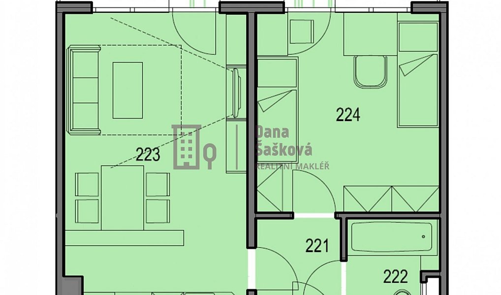 Pronájem bytu 2+kk 45 m², Jindřichův Hradec – náhled fotky 4