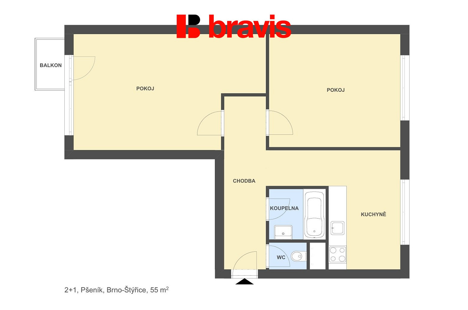 Prodej bytu 2+1 55 m² – fotografie 4