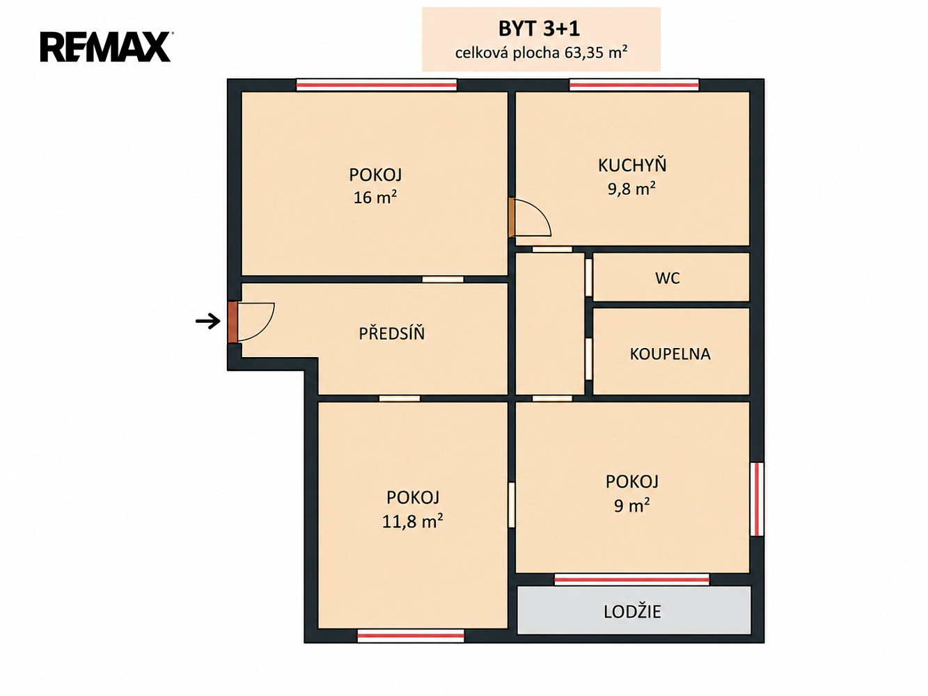 Prodej bytu 3+1 63 m² – fotografie 2