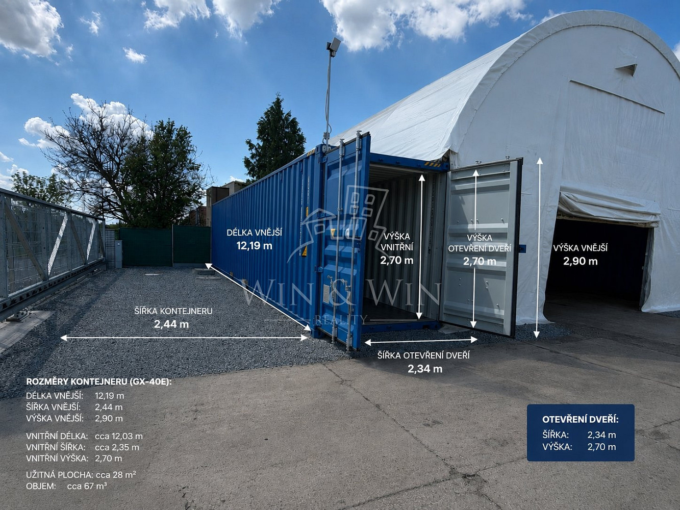 Pronájem skladovacích prostor 28 m²