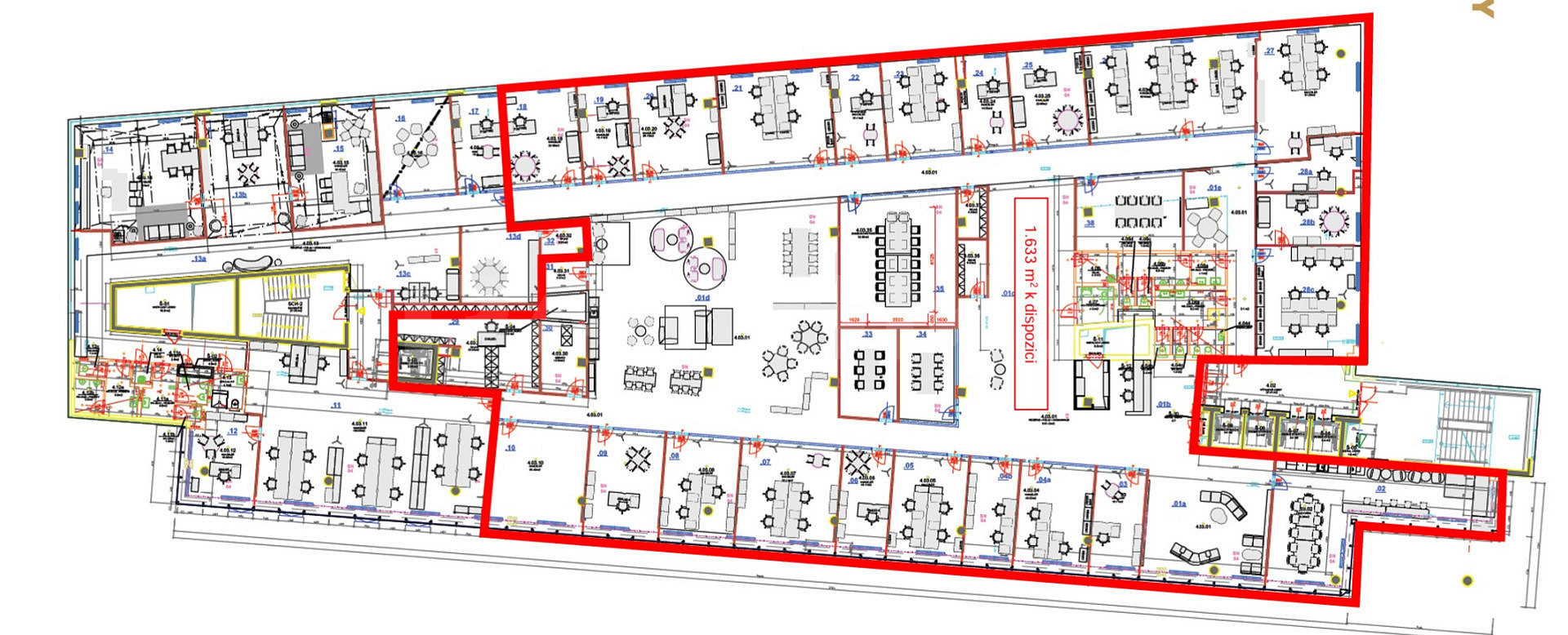Pronájem kanceláře 2 983 m² – pohled 3