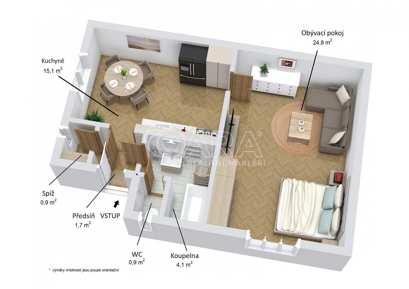 Pronájem bytu 1+1 48 m² — photo 3