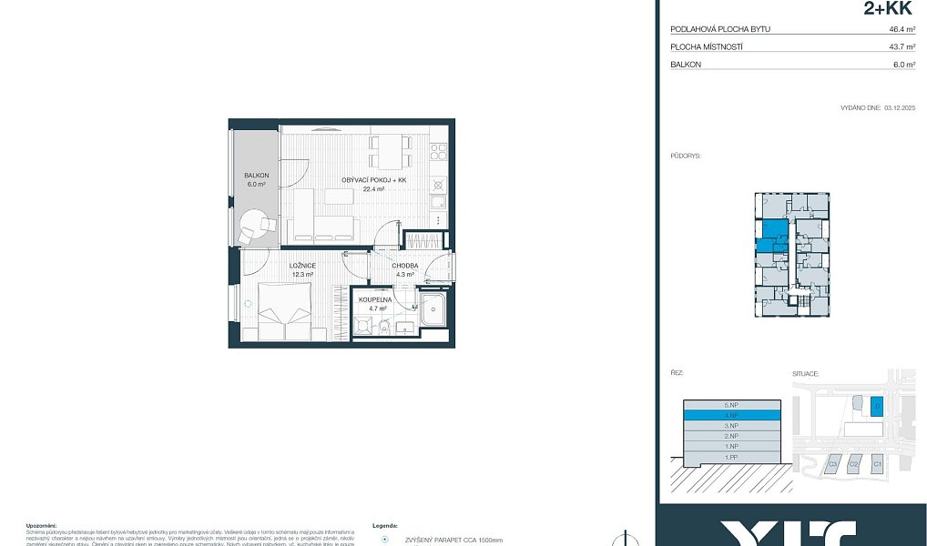 Prodej bytu 2+kk 44 m², Praha – náhled fotky 2
