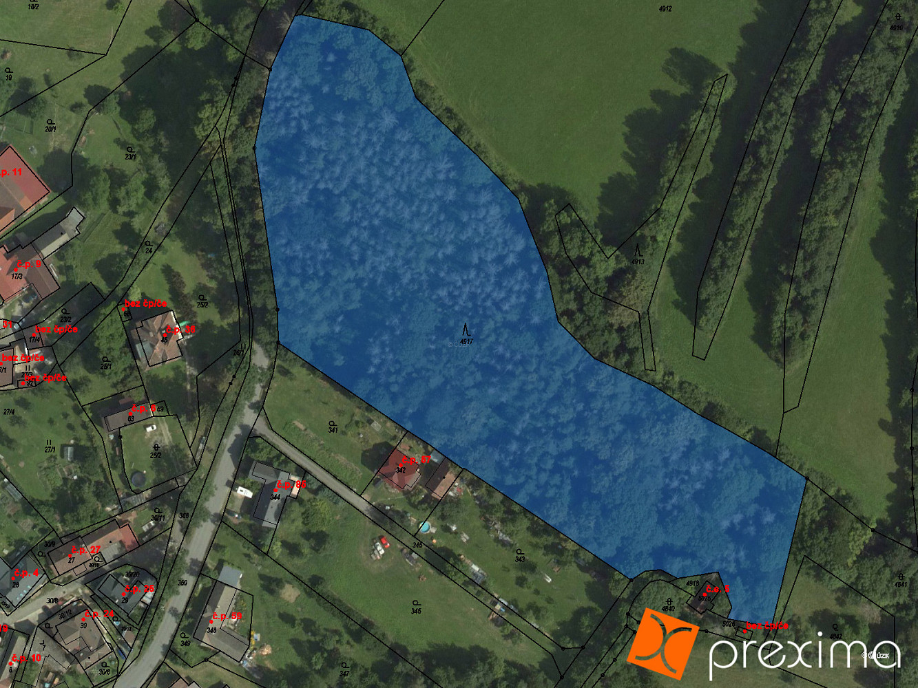 Prodej lesa 943 m²