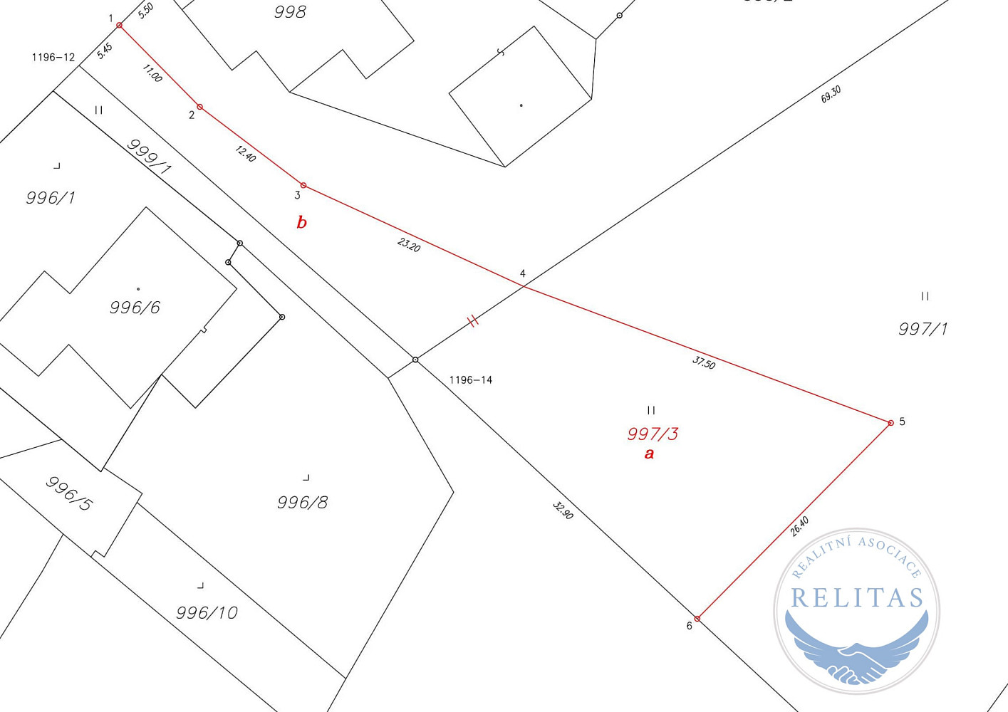Prodej stavebního pozemku 966 m² – fotografie 3