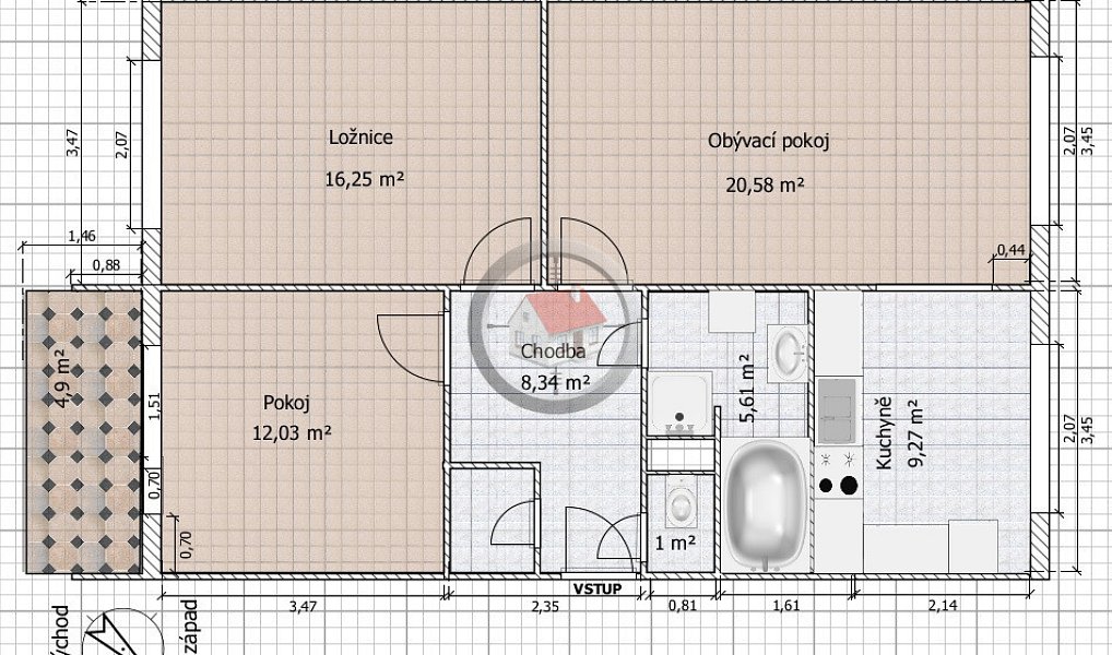 Prodej bytu 3+1 77 m², Třebíč – náhled fotky 11