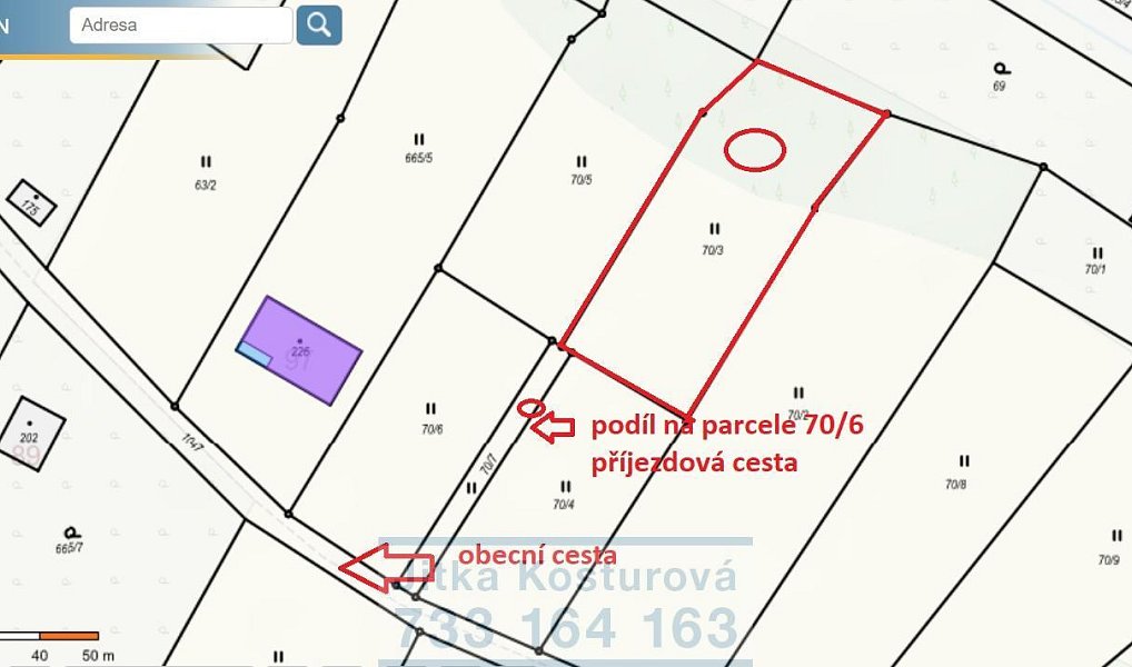 Prodej stavebního pozemku 1 505 m², Hošťálkovy – náhled fotky 2