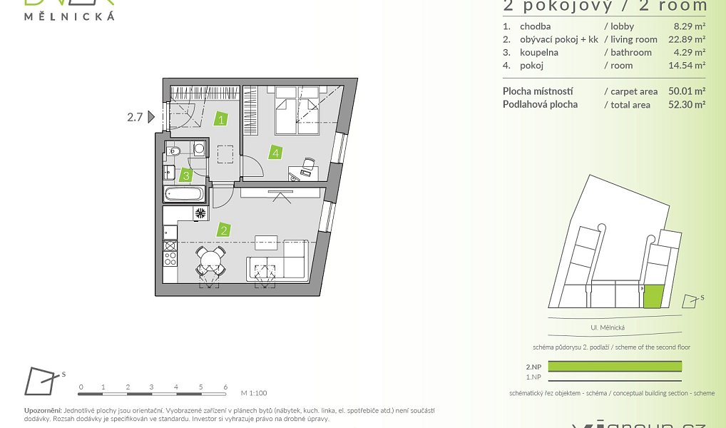 Prodej bytu 2+kk 50 m², Brandýs nad Labem-Stará Boleslav – náhled fotky 2