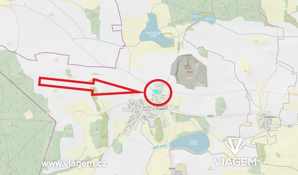 Prodej stavebního pozemku 628 m², Předotice – náhled fotky 2