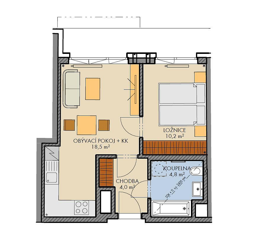 Prodej bytu 2+kk 39 m² – fotografie 4