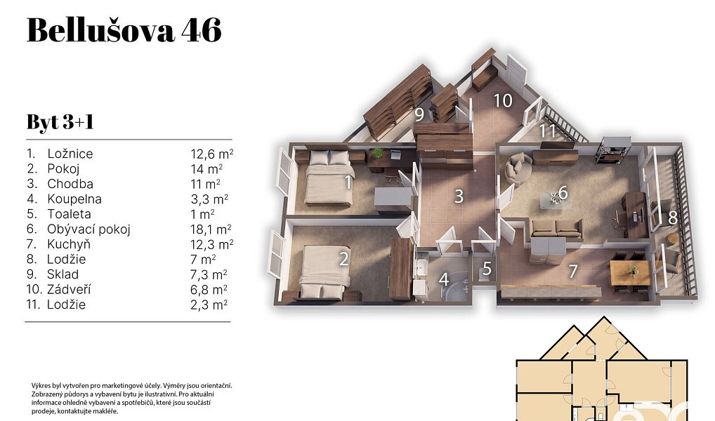 Prodej bytu 3+1 80 m², Praha – náhled fotky 3
