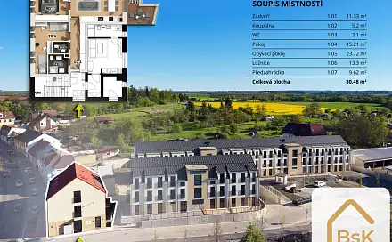 Prodej bytu 3+kk 70 m², Prokopa Velikého, Český Brod, okres Kolín