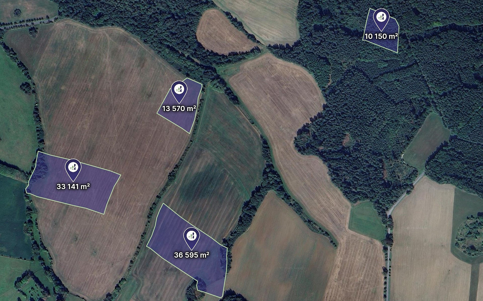 Prodej pole 15 576 m²