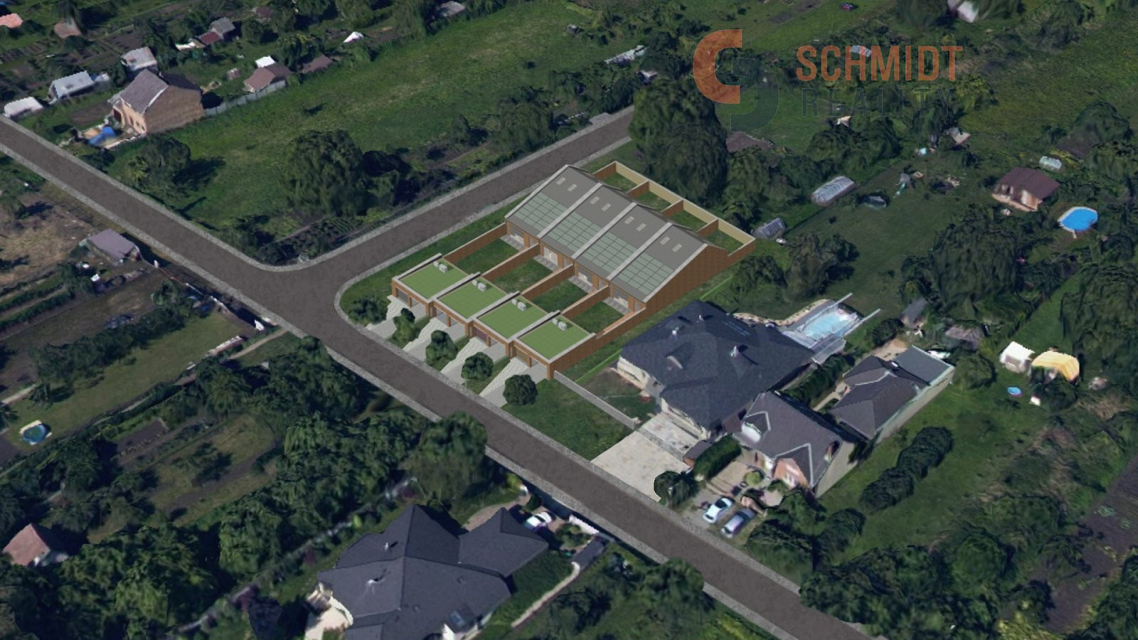 Prodej stavebního pozemku RD3 se stavebním povolením v Hodoníně na Výhoně – pohled 2