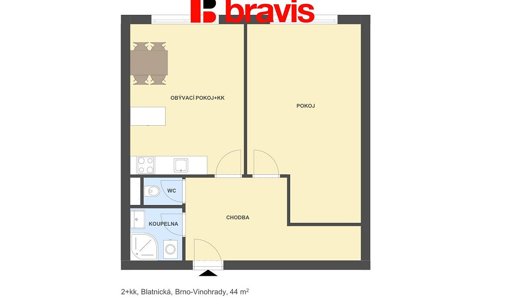 Pronájem bytu 2+kk 44 m², Brno – náhled fotky 5
