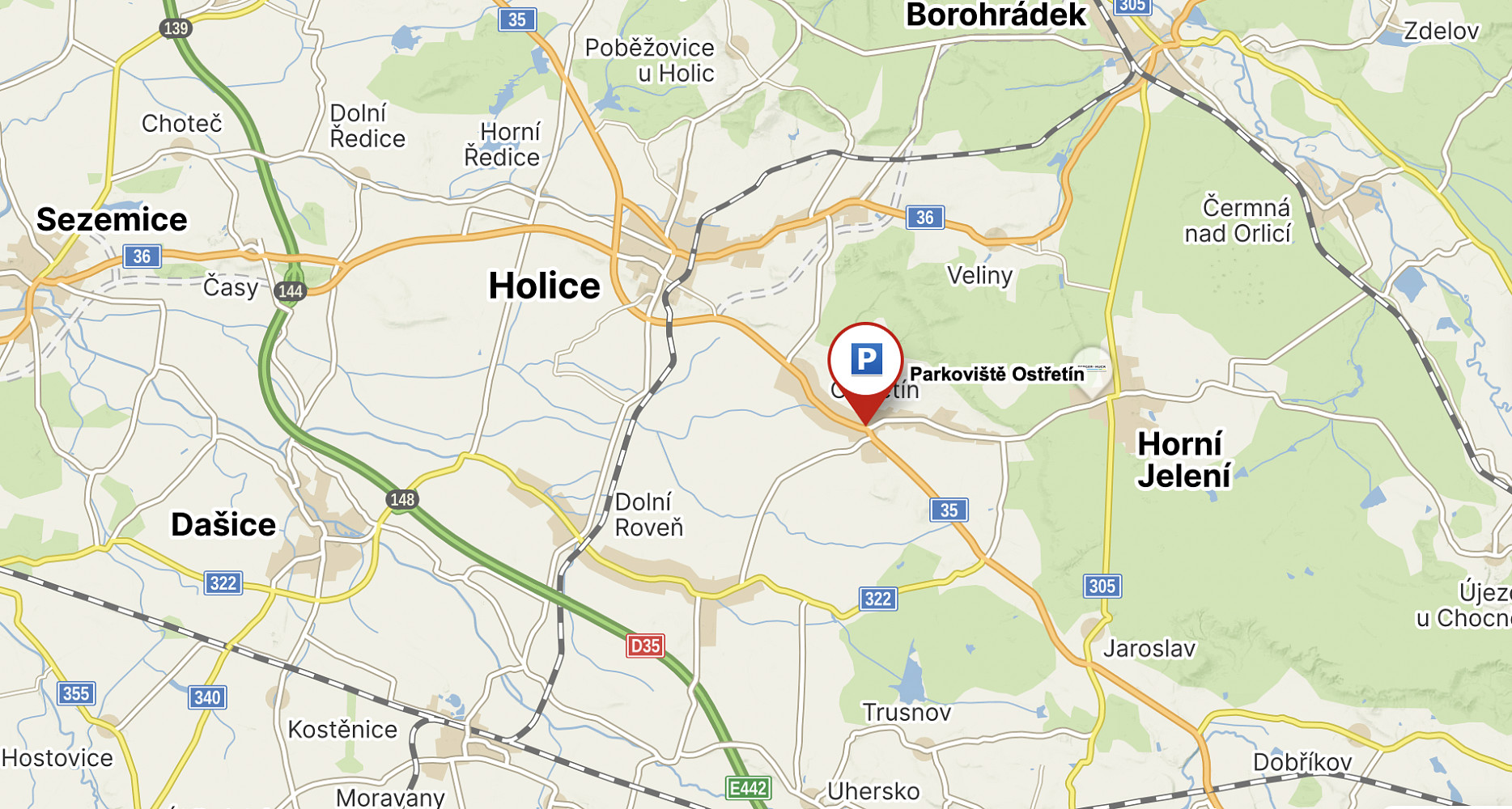 Prodej pozemku Ostřetín – pohled 2
