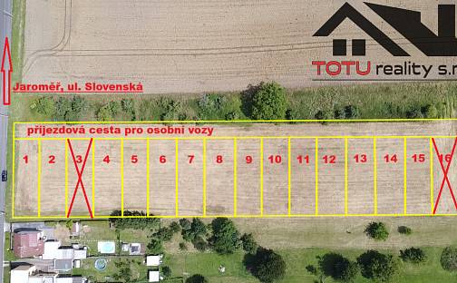 Pronájem zahrady 350 m², Jaroměř, okres Náchod