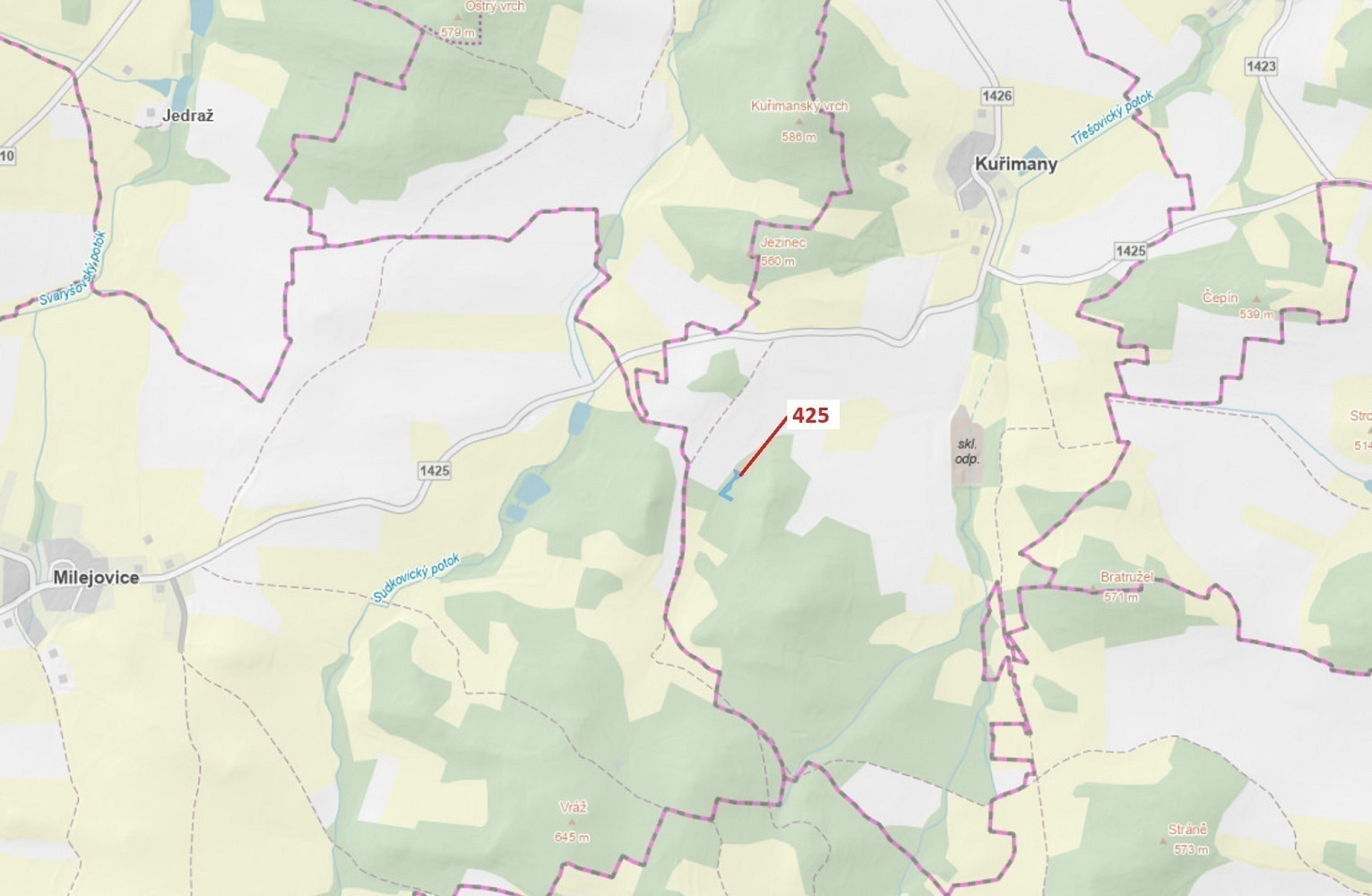 Dražba lesa 1 719 m²