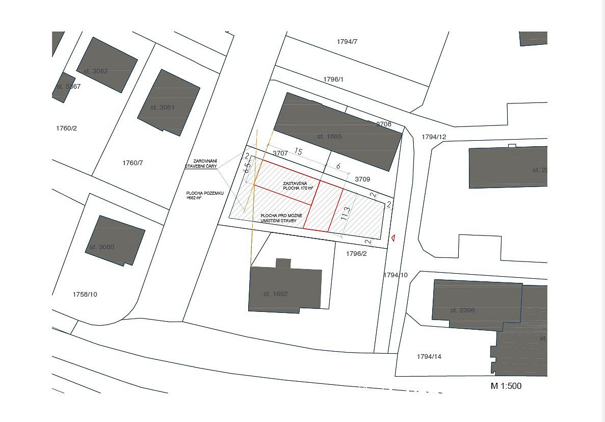Prodej stavebního pozemku 617 m² – fotografie 3