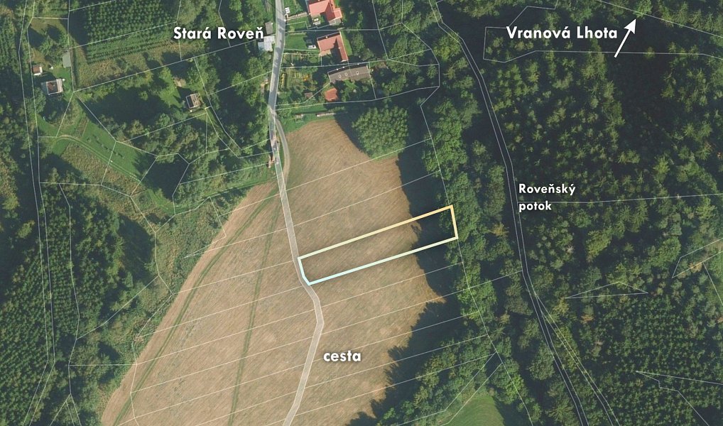 Prodej stavebního pozemku 1 327 m², Městečko Trnávka – náhled fotky 2