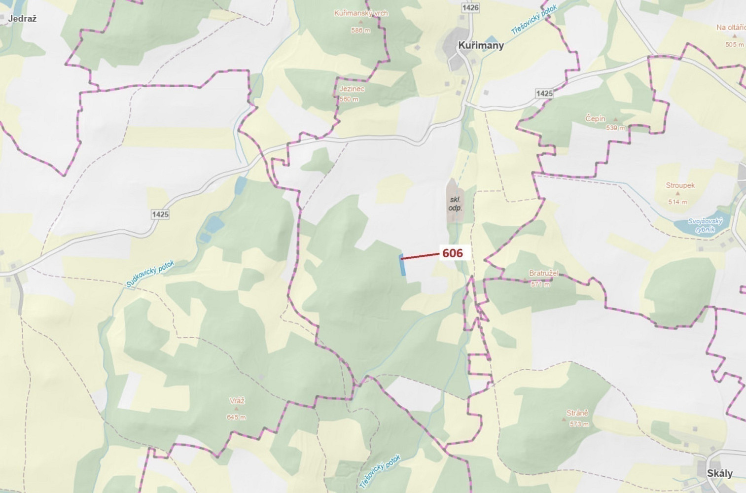 Dražba lesa 2 526 m²