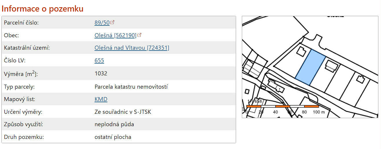 Prodej stavebního pozemku 1 032 m²