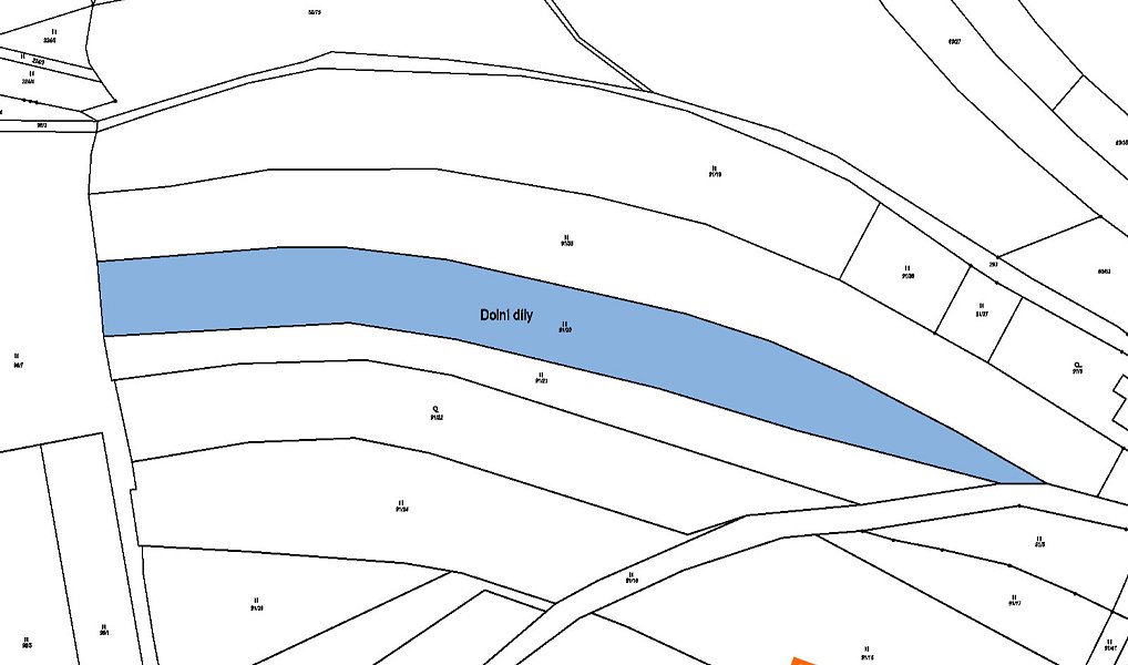 Prodej stavebního pozemku 685 m², Velenov – náhled fotky 2
