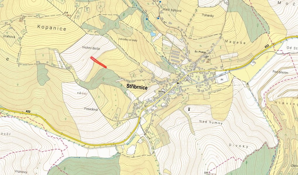 Prodej pole 2 025 m², Stříbrnice – náhled fotky 2
