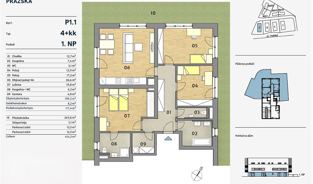 Prodej bytu 4+kk 117 m², Dobřichovice – náhled fotky 2