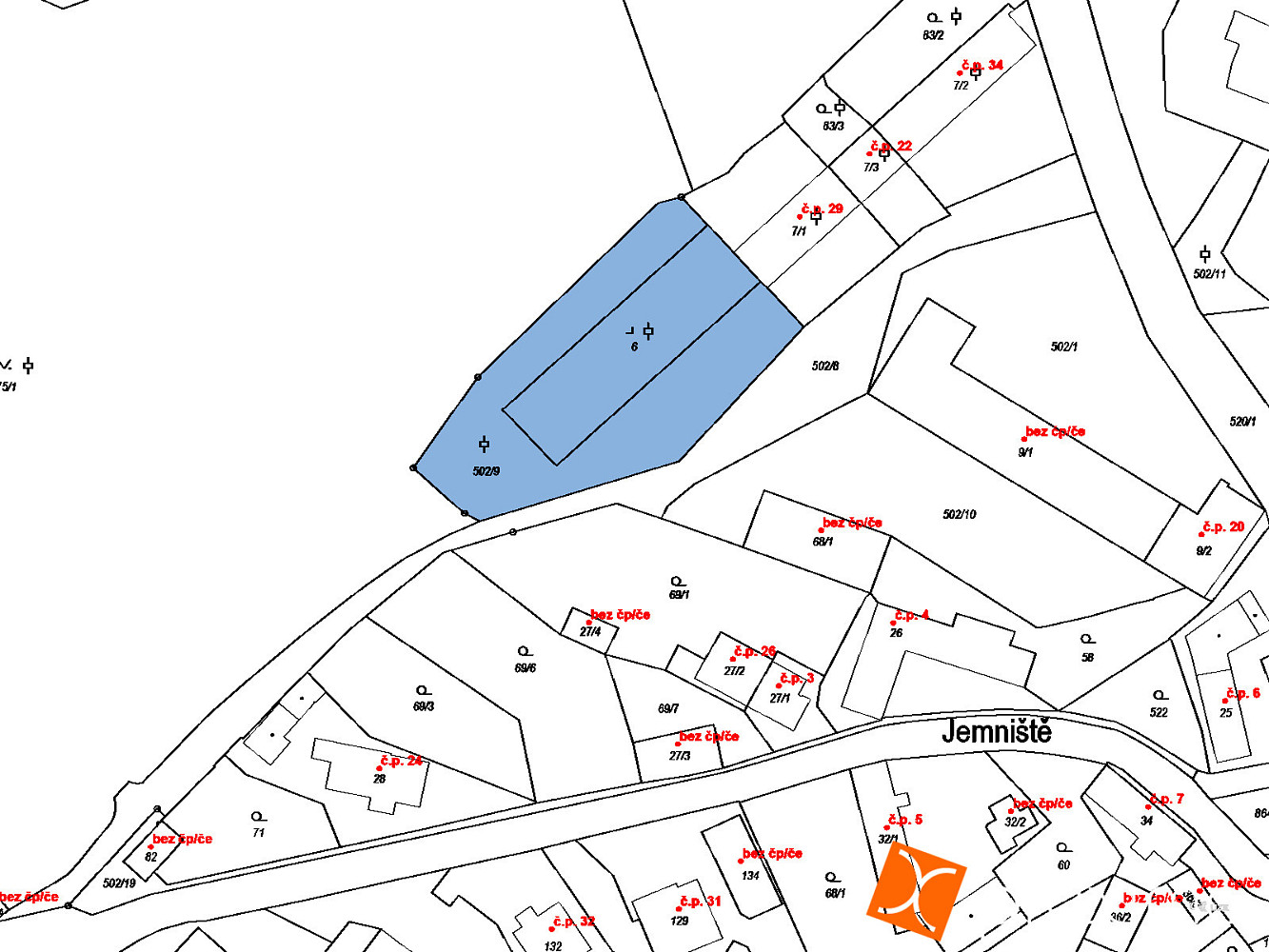 Prodej 3/50 pozemků 125 m² – pohled 2