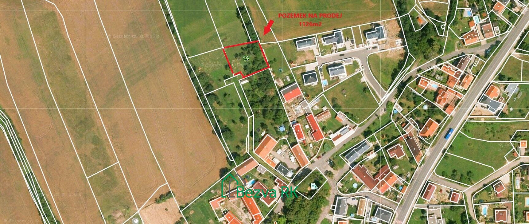 Prodej stavebního pozemku 1126 m² Levín u Berouna – pohled 4
