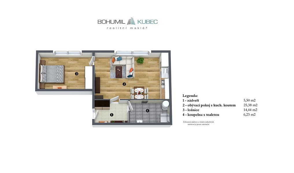Prodej bytu 2+kk 52 m², Veselí nad Lužnicí – náhled fotky 5