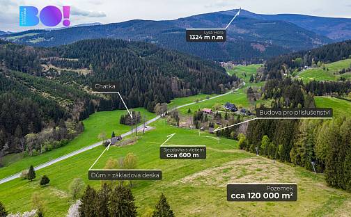 Prodej chaty/chalupy 95 m² s pozemkem 119 241 m², Krásná, okres Frýdek-Místek