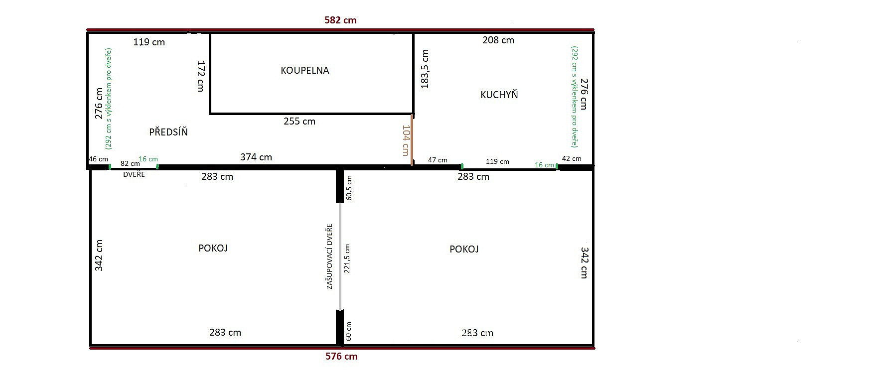 Pronájem bytu 2+kk 35 m² - Widok 3