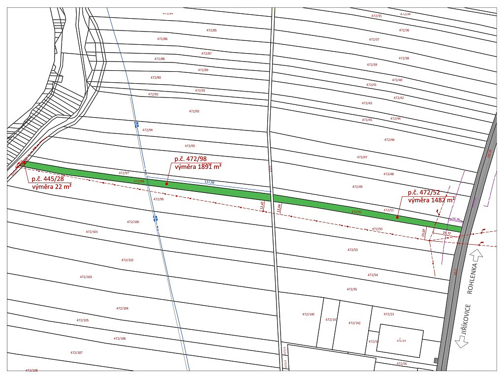 Prodej komerčního pozemku - Rohlenka, Jiříkovice - 3 395 m² – pohled 4