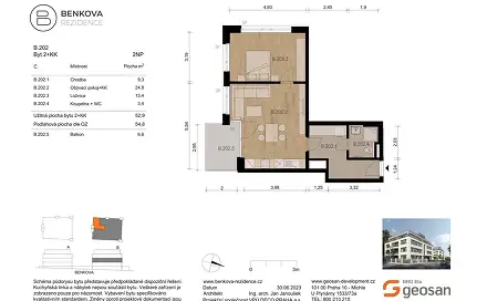 Prodej bytu 2+kk 54 m², Benkova, Praha 4 - Chodov