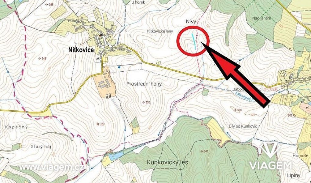Prodej pole 879 m², Nítkovice – náhled fotky 4