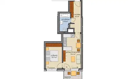 Prodej bytu 2+kk 43 m²