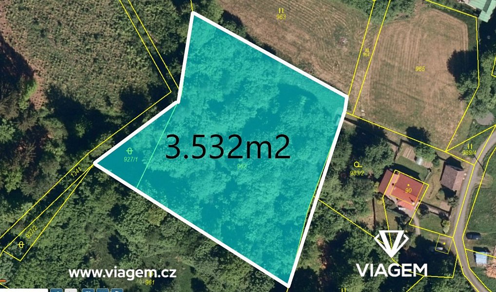 Prodej zahrady 3 532 m², Oznice – náhled fotky 2