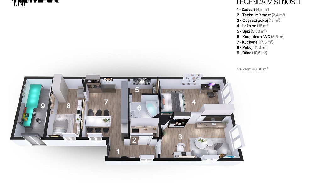 Prodej domu 91 m² s pozemkem 432 m², Osek – náhled fotky 4