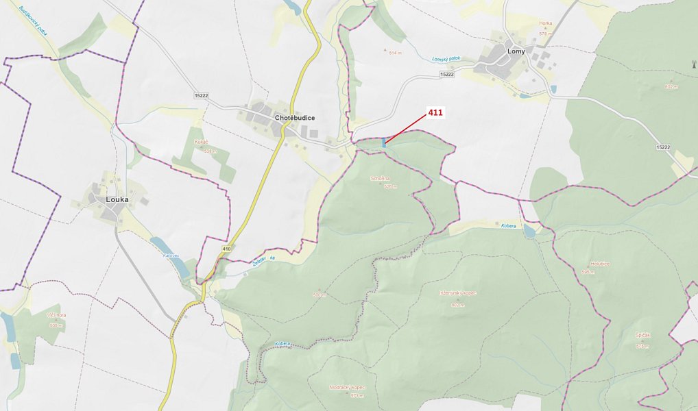 Dražba lesa, 1979 m², Třebíč, Chotěbudice