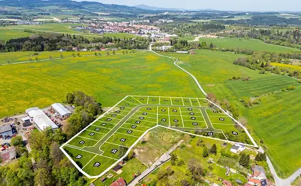 Prodej stavebního pozemku 600 m², Kaplice - Mostky, okres Český Krumlov