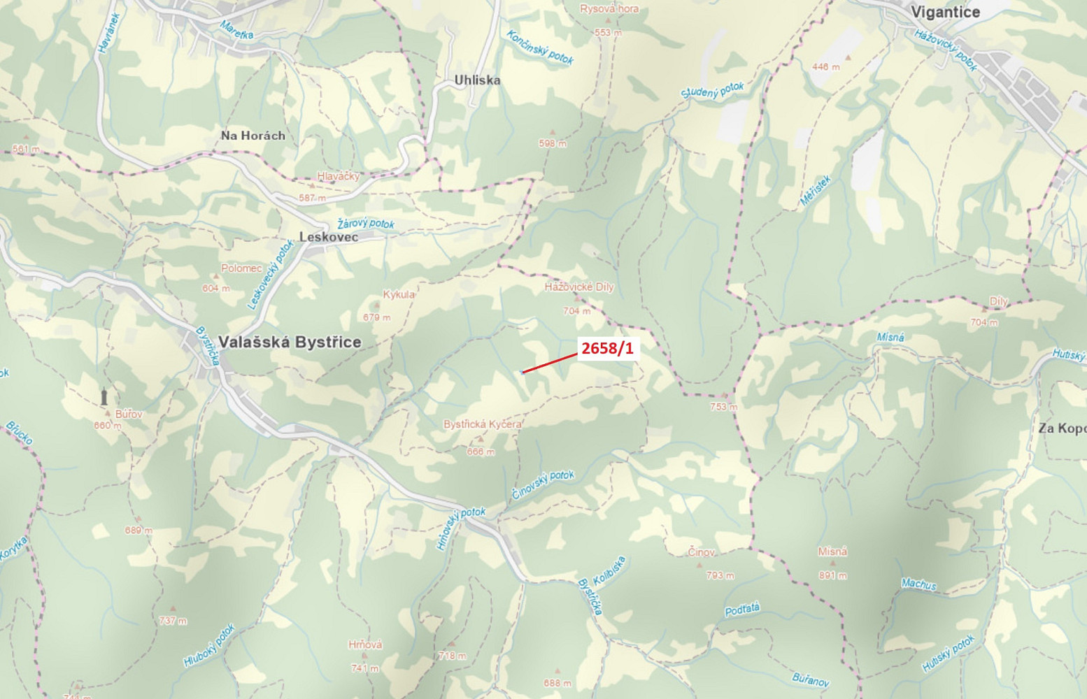 Dražba louky 749 m²