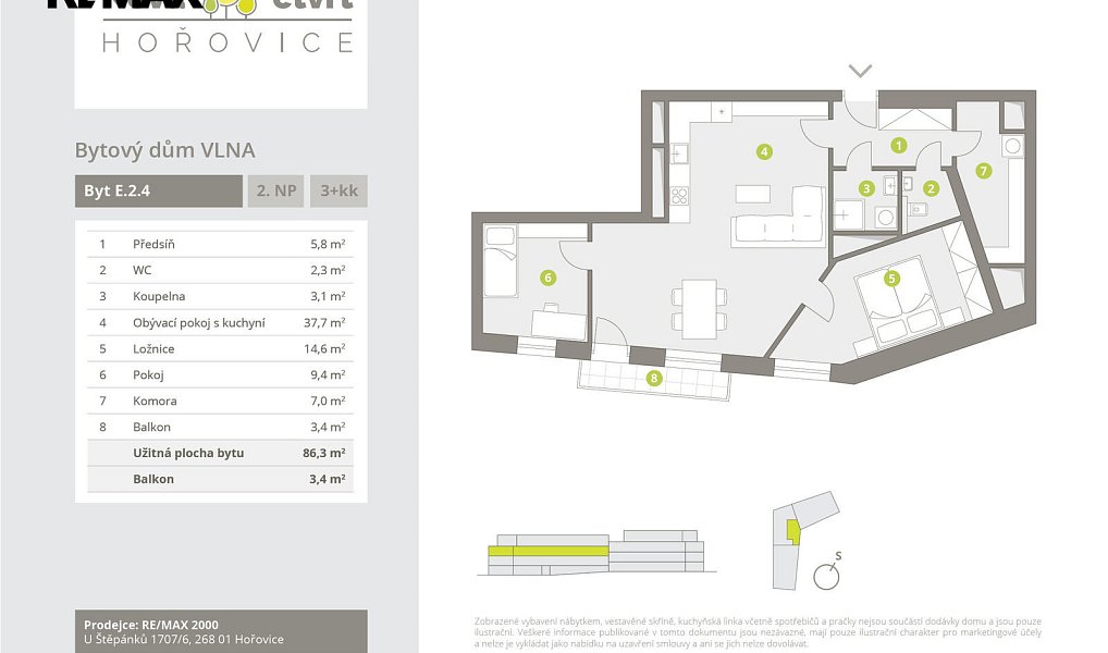 Prodej bytu 3+kk 80 m², Hořovice – náhled fotky 7