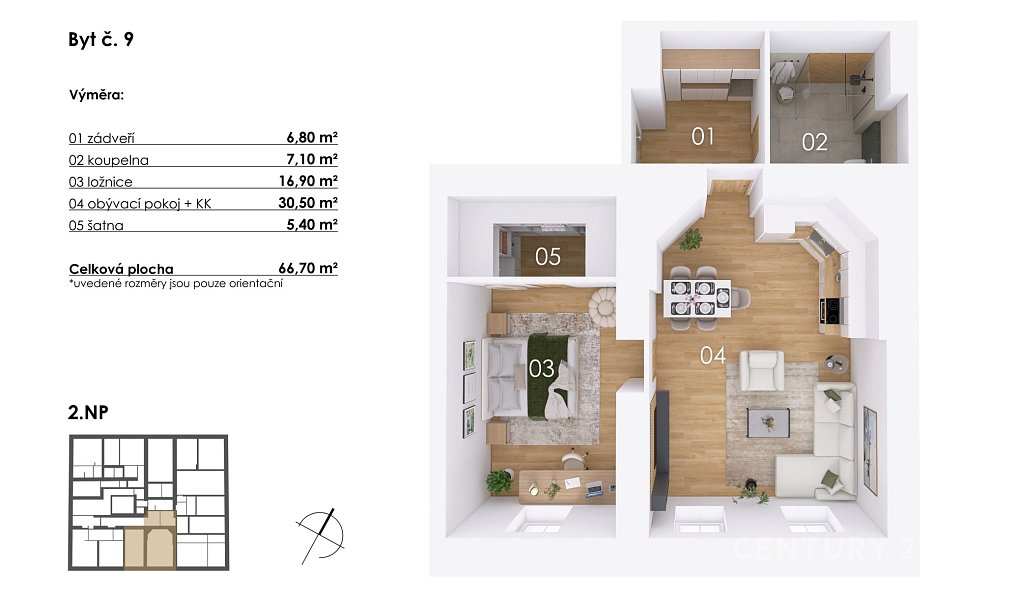 Prodej bytu 2+kk 67 m², Postupice – náhled fotky 8