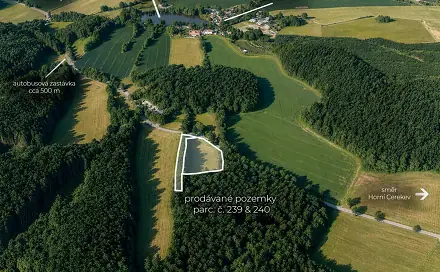 Prodej pole 9 483 m², Počátky - Heřmaneč, okres Pelhřimov