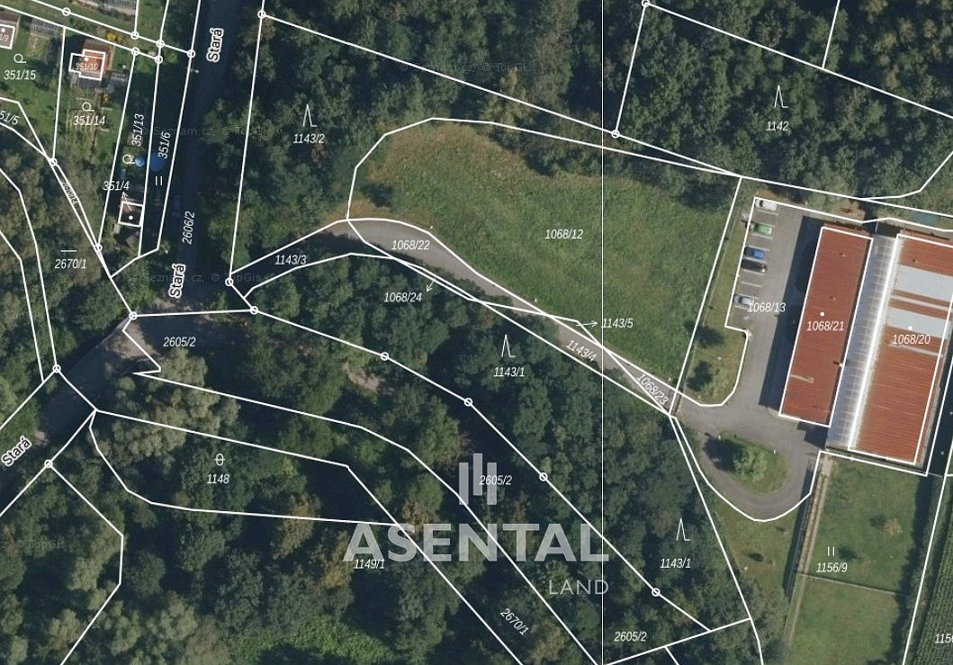 Prodej komerčního pozemku 3 555 m² – pohled 3