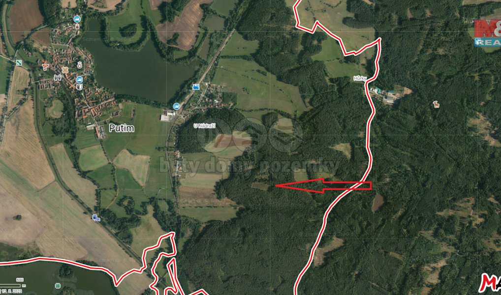 Prodej lesa 18 400 m², Putim – náhled fotky 3
