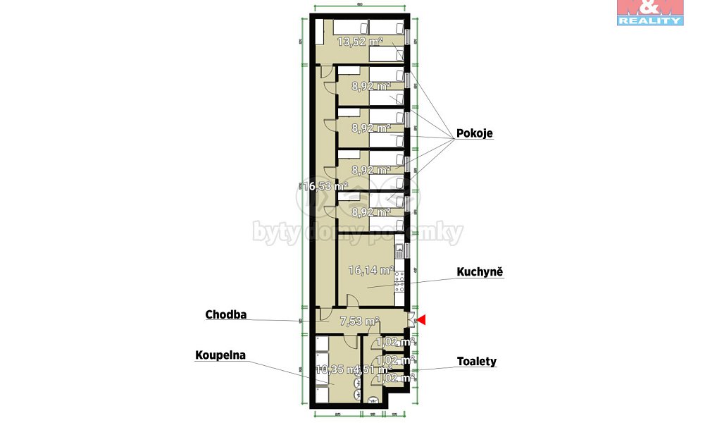 Pronájem bytu 1+kk 10 m², Kožlany – náhled fotky 9